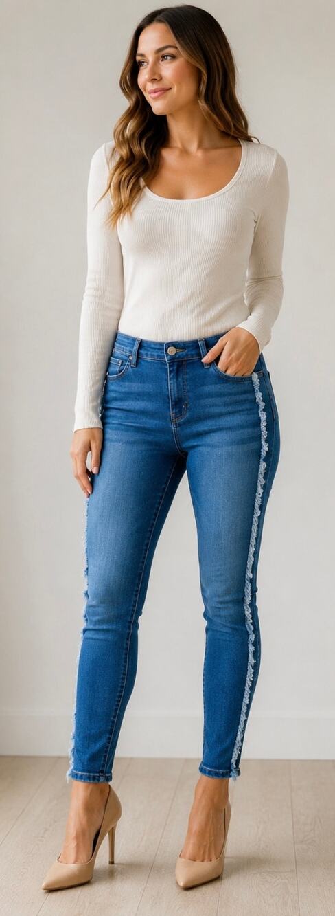 Elan | NWT Size Small Skinny Jeans with Fray Sides